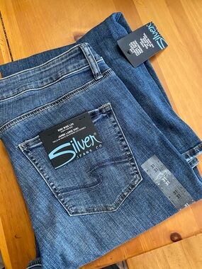 Silver Jeans Medium Blue Straight-Leg Denim Jeans